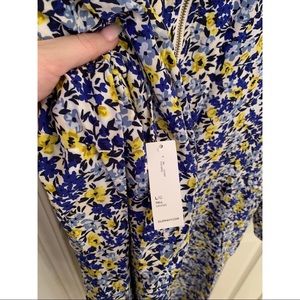 L/Tall Old Navy Dress Floral Blue Yellow